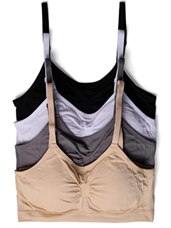 Other - 4 Pack Women's Nylon Spandex Cami Bralettes Wireless Pullover Removable Pads